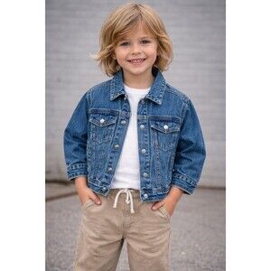 Vintage OshKosh B'Gosh 90s Denim Jacket 4T  Classic Blue Trucker Jacket